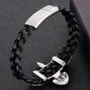 Мужской кожаный браслет в форме орла в стиле панк, однотонный мужской ювелирный аксессуар из нержавеющей стали с магнитной застежкой с гравировкой