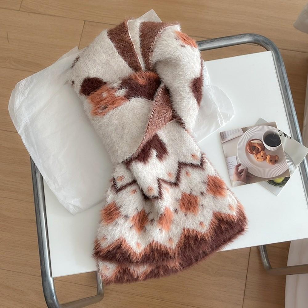 Soft Winter Scarf Cat Shawl Wrap Cute Mink Wool Scarf Women