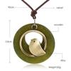 Jewelry Handmade Bohemia Wooden Necklace Velvet Chain Bird Pendant
