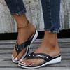 Spring and Summer Sandals Women's Metal Buckle Beach Sandals Wedge Heel Fashion Casual Large Size Women's Cool Slippers