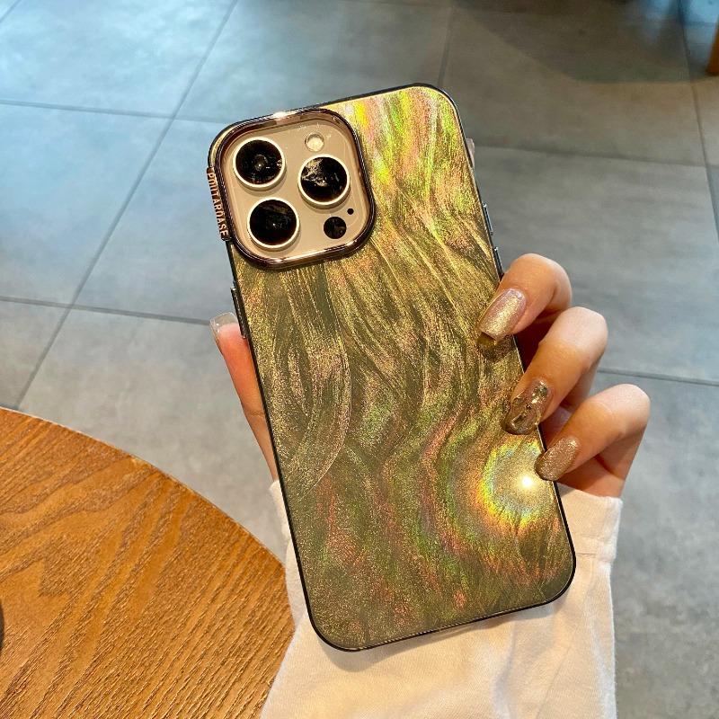 Роскошный блестящий лазерный чехол для телефона для iPhone 15 14 13 12 11 Pro Max Bling Dreamy Shell противоударная мягкая задняя крышка