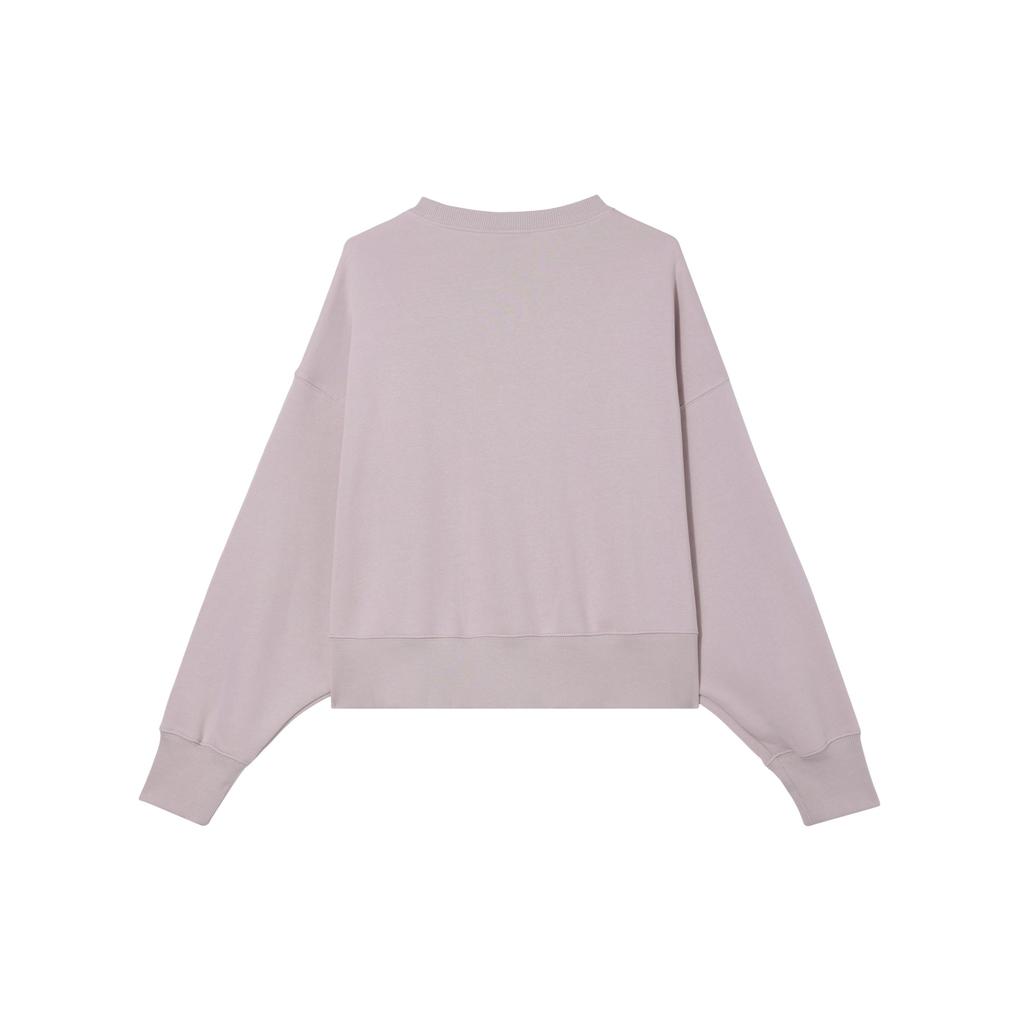 Nike Solid Logo Round Neck Long Sleeve Sweatshirt Women Sweatshirt White Platinum Violet DQ5762-019