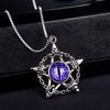 Retro Hip-Hop Five-Pointed Star & Skull Pendant with Turkish Blue Evil Eye Necklace