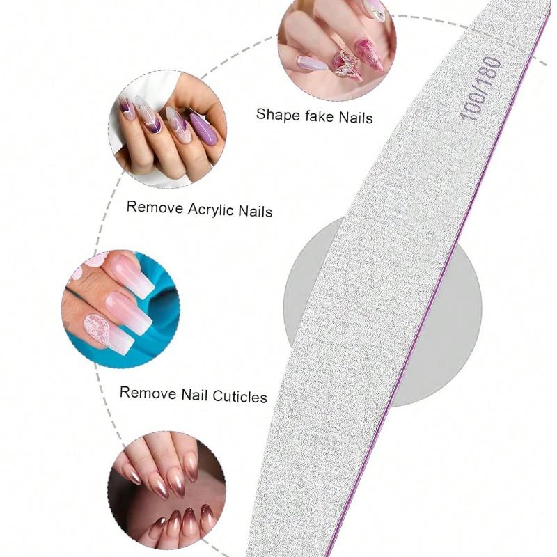 25PCS Professional Nail File,180/100 Nail File For Natural Nails, Nail File Double-Sided Washable Fine Grain Nail File For Home And Salon Use.