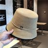 Spring and Summer New Straw Bucket Hat Fashion Bright Diamond Lace Bucket Hat Sun Protection Shade Straw Hat Children