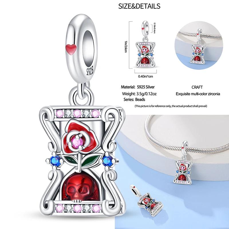 100% Медь Изысканные Карты Таро Браслет Подвески Кроваво-Красный Огненный Змей Роза Шармы Бусины Сделай Сам Украшения Для Женщин