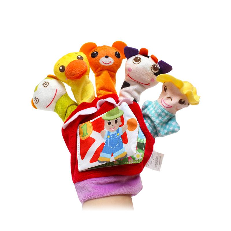 Creative Early Education Toys Animal Finger Comfort Toys Gifts Children Cartoon Cloth Book Plush Toys Finger Glove