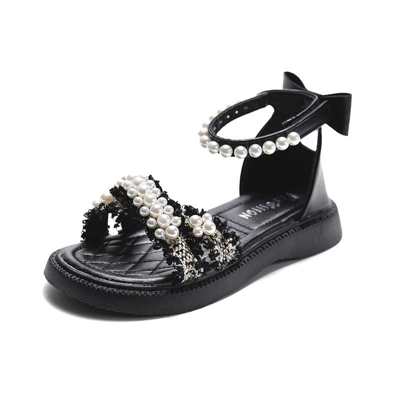 Обувь для девочек Детские сандалии принцессы Летние детские туфли для больших детей для маленьких девочек на мягкой подошве Повседневные туфли со стразами