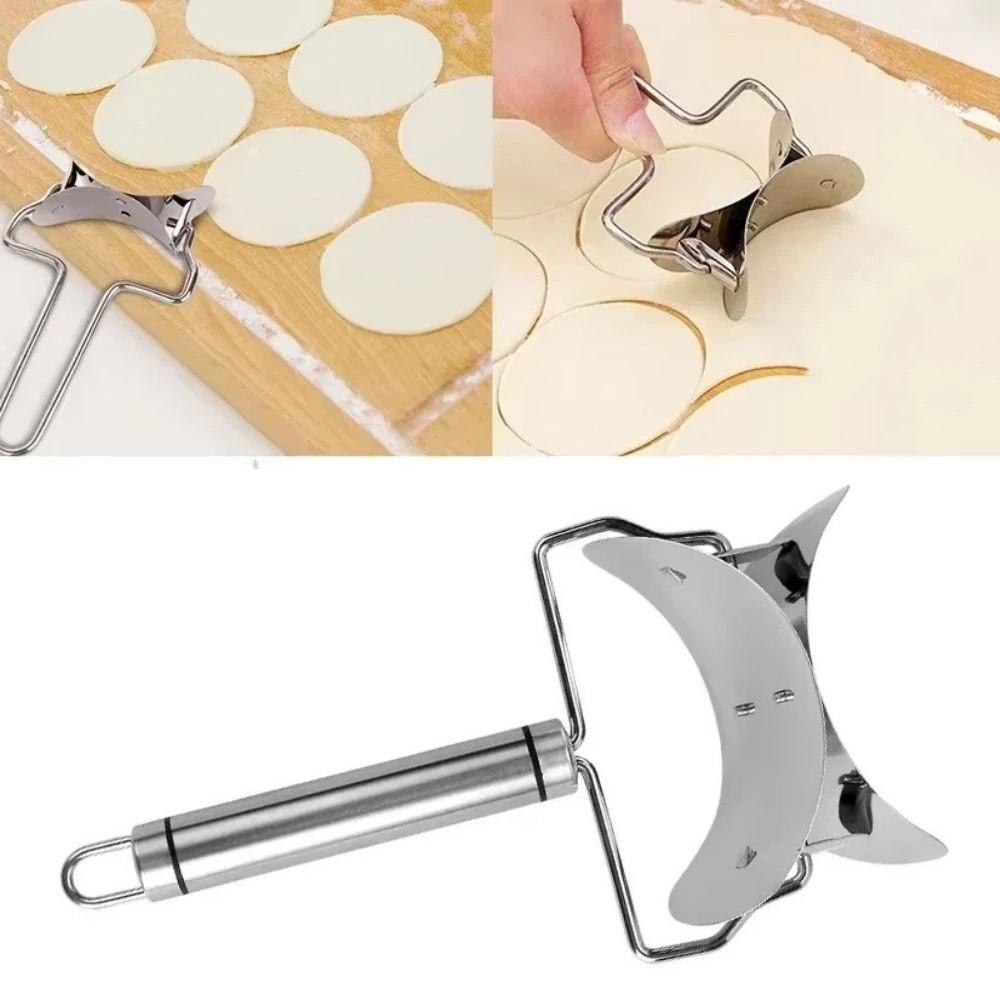 Stainless Steel Stainless Steel Dough Press practical Dough Circle Roller Dough Cutter Home