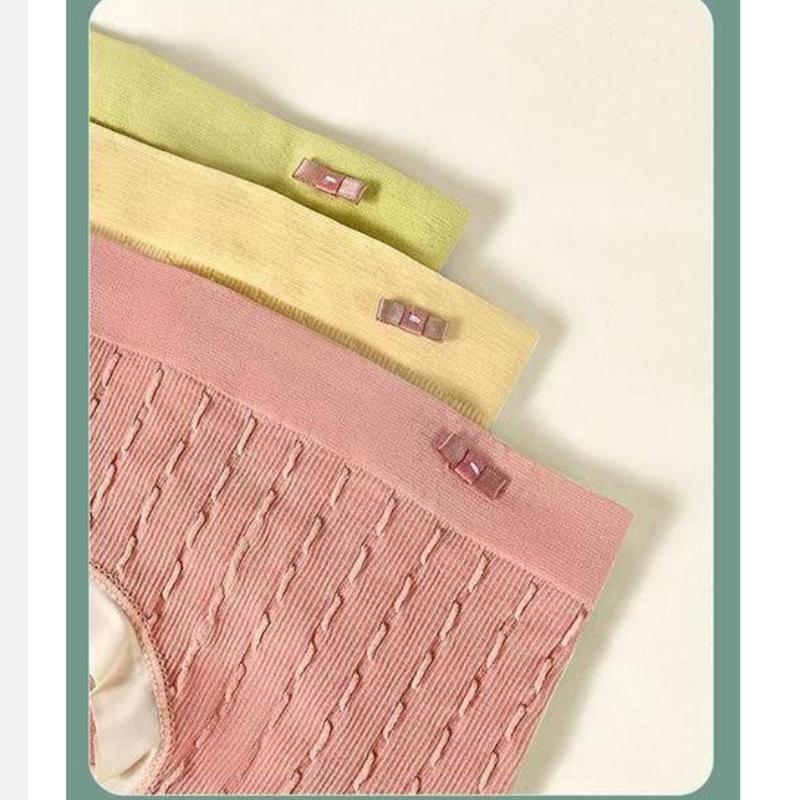 Honey Peach Hip Underwear Women's Seamless Cotton Mid Waist Underwear Lifting Hip Girls' Triangle Pants