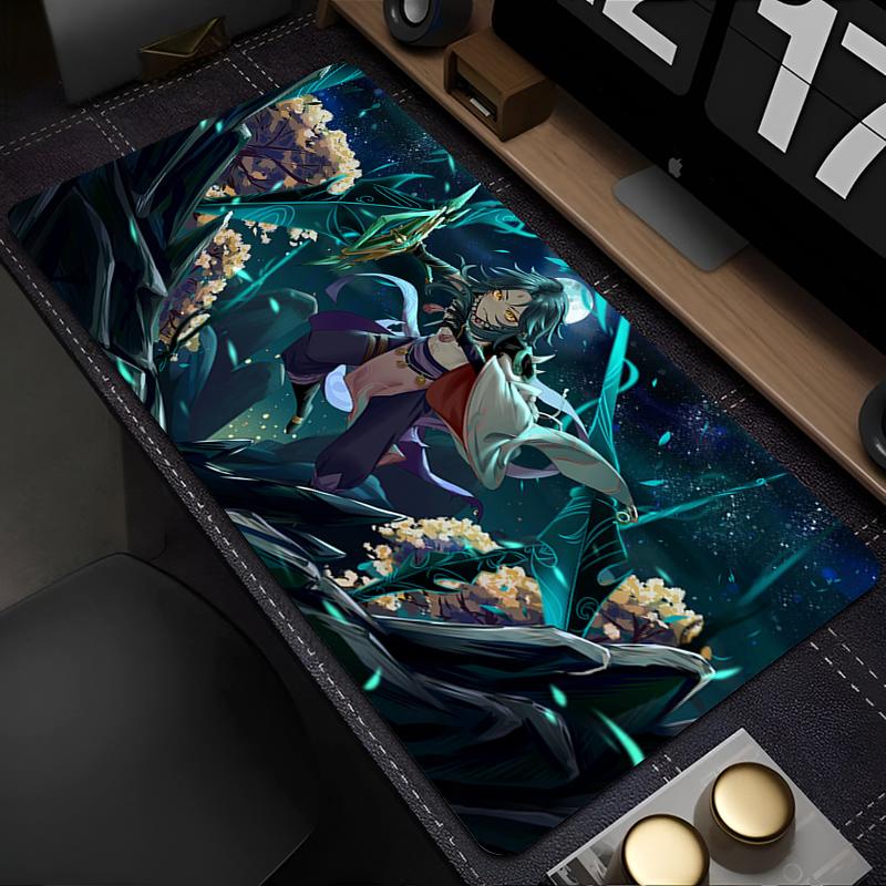 PC Gaming Accessories Mouse Pad Genshin Impact Xiao Desk Mat Laptop Gamer Cabinet Keyboard Pad HD Anime Mousepad Kawaii Carpet