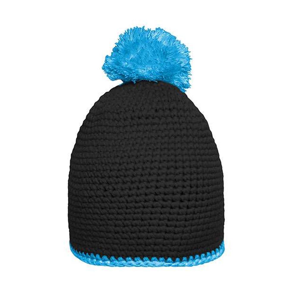 Myrtle Beach Contrast Striped Pom Pom Beanie