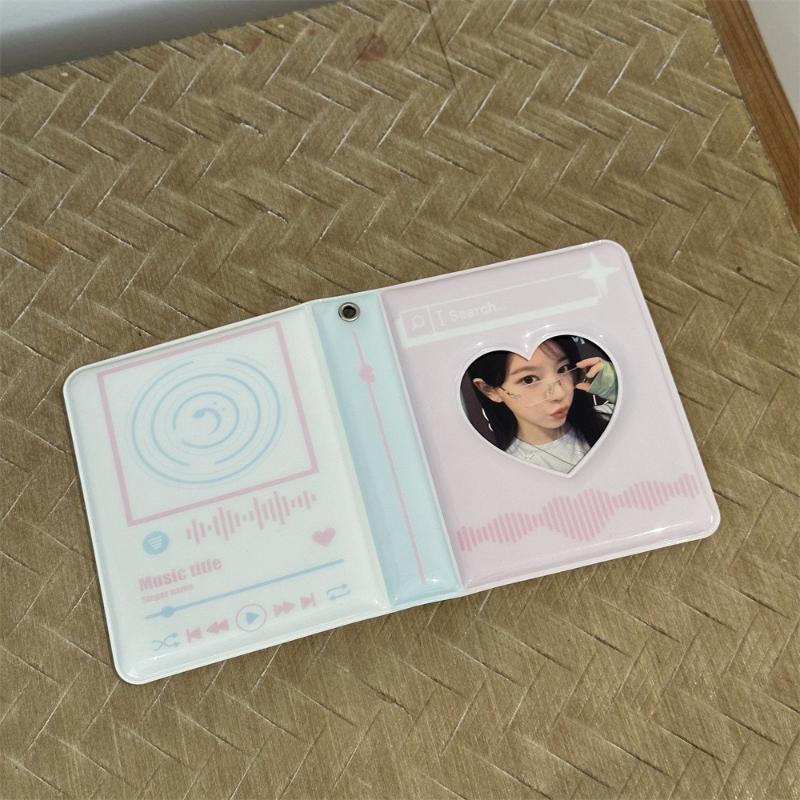 KPOP Photocard Album for 3 Inch Card Cute Blue Player Card Binder Lovely Heart PVC Photo Album Anime Card Sleeves Friends Gifts