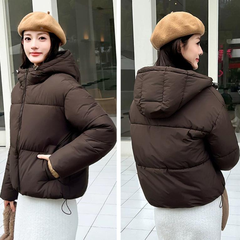 New thickened hooded loose down cotton-padded jacket women's jacket winter short thickened bread-padded jacket tide