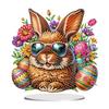 2D Flat Easter Rabbit DIY Desktop Diamond Art Kits Special Shape Diamond Painting Desktop Ornaments Kit Bedroom Table Decoration