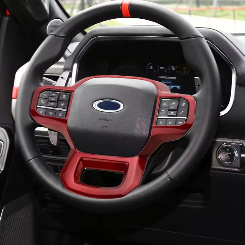 For Ford F150 F-150 2021 2022 2023 2024 2025 ABS Steering Wheel Switch Panel Trim Decoration Sticker Car Accessories