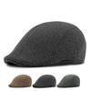 Толстая теплая кепка среднего возраста, мужская осенне-зимняя шерстяная фуражка, британская кепка газетчика для мужчин, берет
