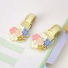 Retro Metal Pen Holder Flower Journal Clip Portable Paper Fix Clips  Student