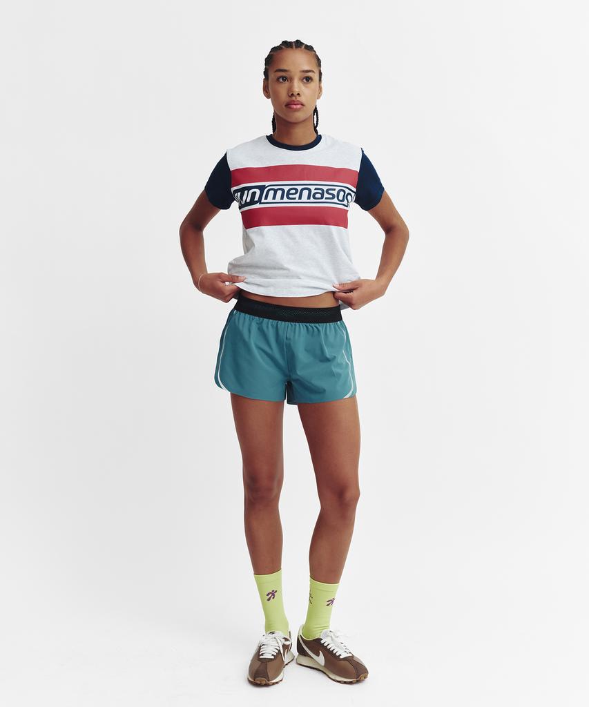 Мужская футболка с коротким рукавом Minasu Menasoo Run Logo_Белый меланж