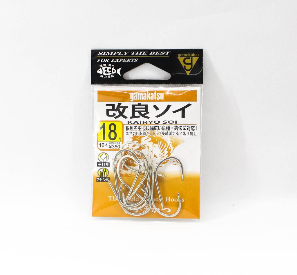 Gamakatsu 68632 Kairyo Soi Ring Eye Hook Size 18 (4558)