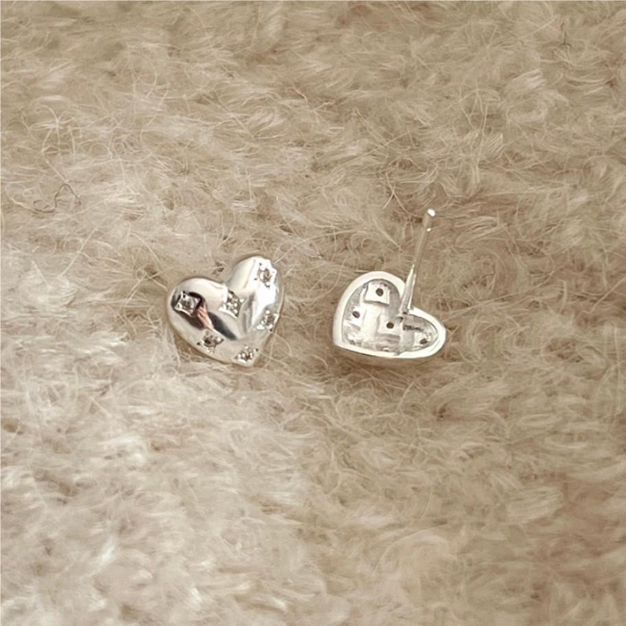 Fashion Jewelry Sterling Sliver Small Zircon Heart Stud Earring for Ladies 18K Gold Plated 925 Silver Earrings Piercing Jewelry
