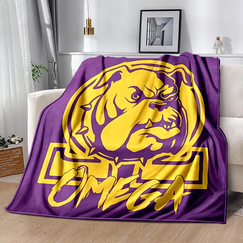 1pc Blanket Omega Psi Phi logo1 Print Design, Lightweight Blanket for Sofa, Bed- Soft &Warm, Gift for All Seasons like Christmas, Halloween