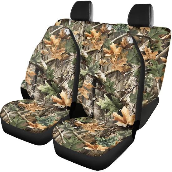 Чехлы на автомобильные сиденья с принтом коричневой коровы, 4 шт., Чехлы на передние и заднее сиденья автомобиля, Универсальные эластичные подушки на сиденья автомобиля, Защита салона автомобиля