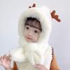 Winter Children's Hats Boys and Girls Scarves Integrated Plush Hats Cute Baby Antlers Fleece Ear Hats Tide