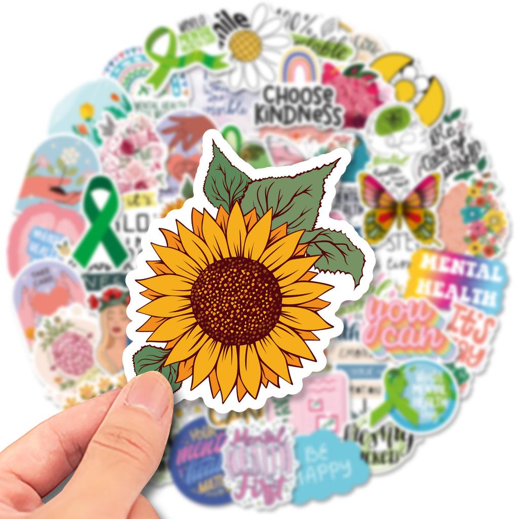 50 Mental Health Stickers Knowledge Education Stickers Suitcase Guitar Laptop Helmet Refrigerator Stickers