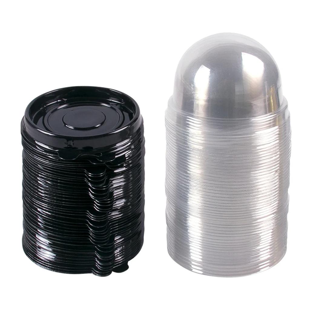 100 шт. Прозрачные пластиковые мини-коробки для кексов, Подставка-купол для маффинов, Контейнер для маффинов, Коробка для свадьбы, дня рождения, десерта, выпечки, украшения