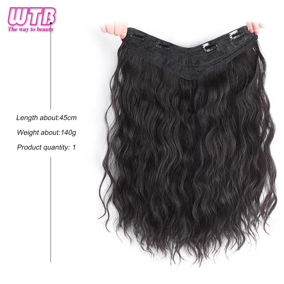 WTB синтетический парик для наращивания волос с волнистой водой, пушистые волнистые вьющиеся волосы, натуральный невидимый парик для женщин