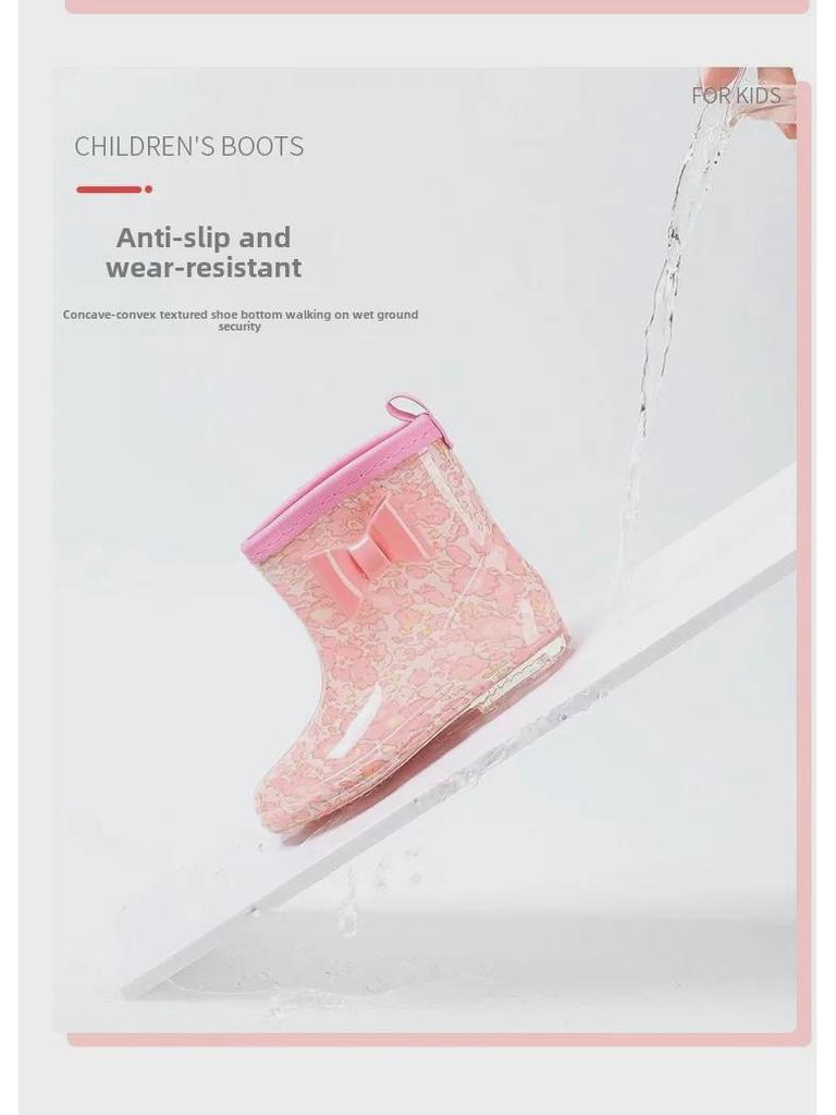 Star-Chasing Children's Floral Rain Boots for Boys and Girls - Princess Water Shoes