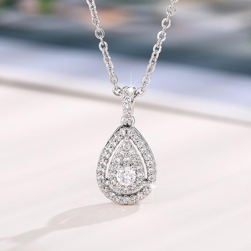 Xiaomi Huitan Pear Shaped Pendant Necklace for Women Inlaid Brilliant Cubic Zirconia Trendy Wedding Party Versatile Accessories Jewelry