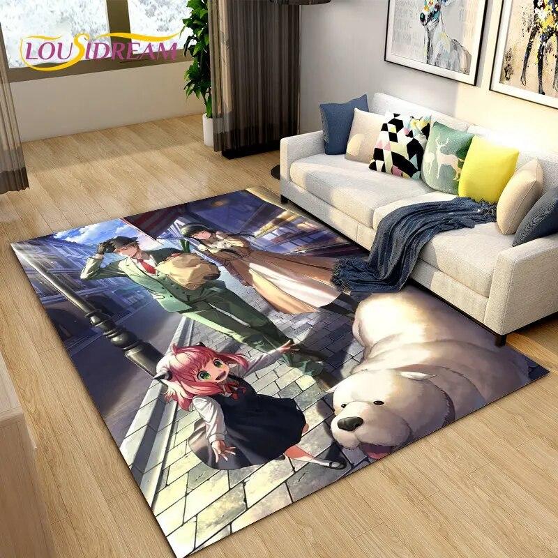 SPY×FAMILY Japan Anime Cartoon Area Rug,Carpet Rug for Living Room Bedroom Sofa Doormat Decoration, Kids Play Non-slip Floor Mat