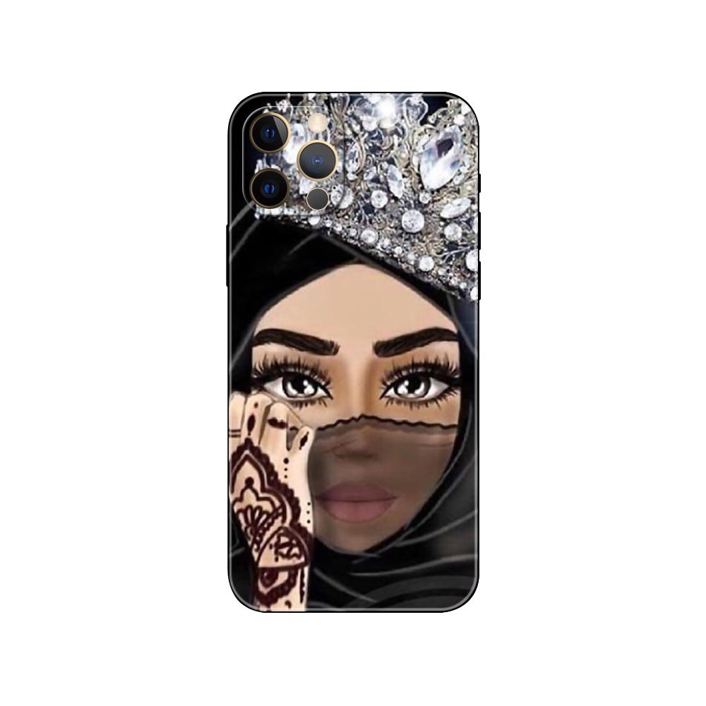 Чехол для телефона Hijab Face Muslim Islamic для iPhone 5 5s 2020se 6 6s 7 8 plus x 10 XR XS 11 12 13 mini pro MAX черная задняя крышка из ТПУ