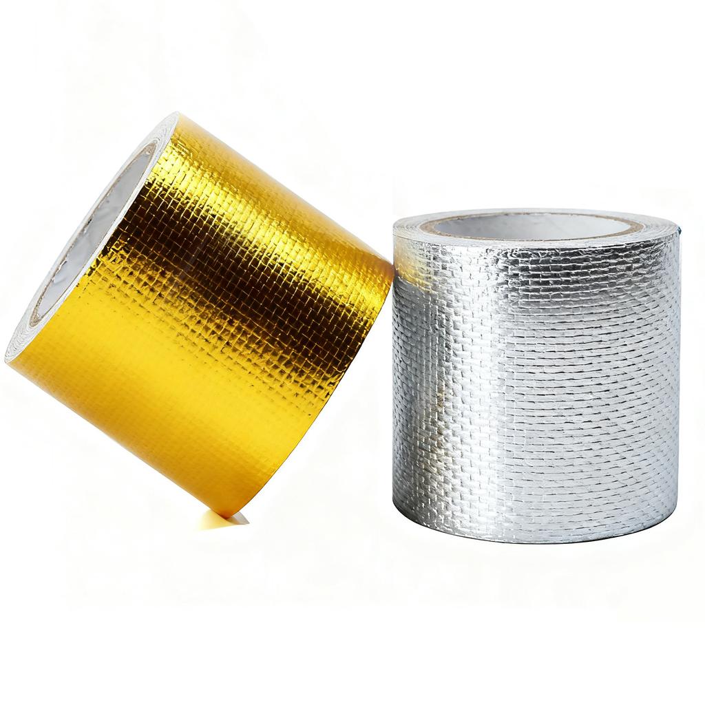 Car Exhaust Pipe Heat Wrap Aluminum Foil Sticker Anti-Scald High Temp Insulation Shield for Auto Motorcycle Manifold Protection
