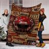 Kansas City Chiefs Print Flannel Blanket, Soft Warm Lightweight Throw Blanket for living Room,Sofa Bed Camping office