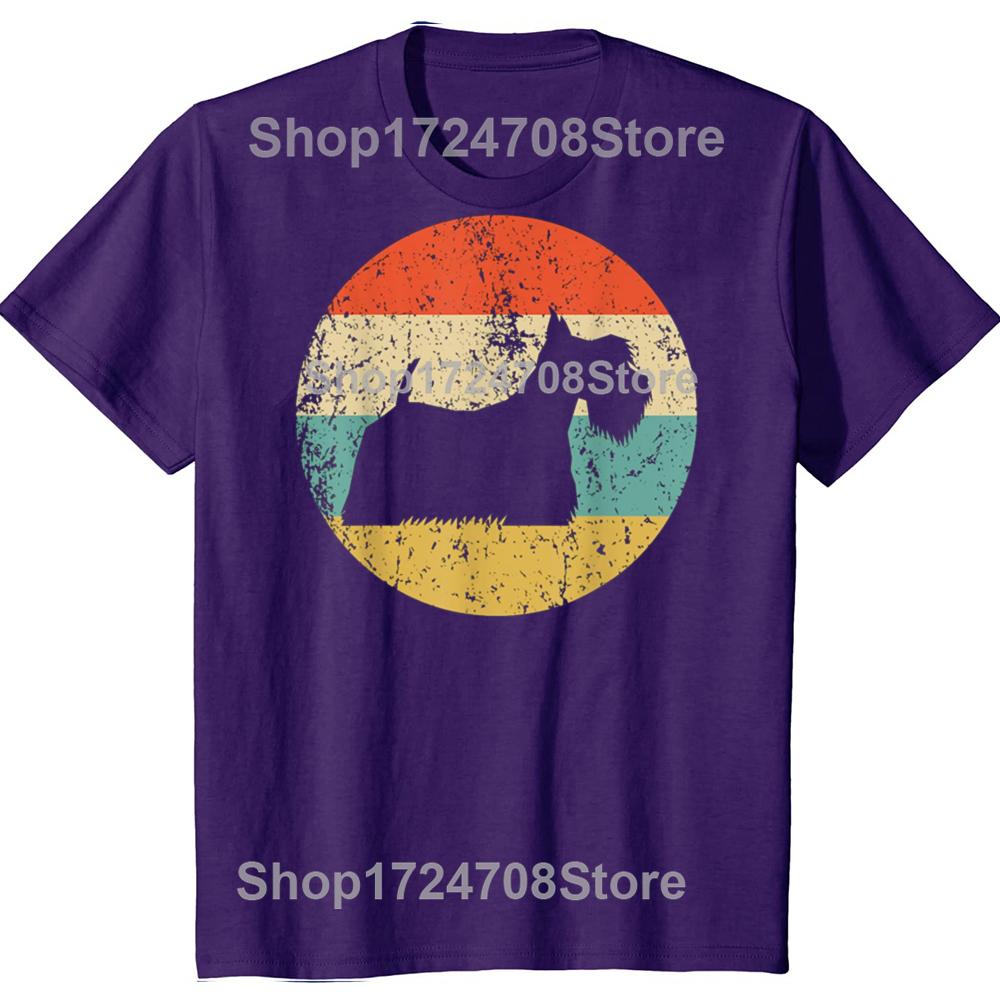 Забавный шотландский терьер винтажный ретро футболка Скотти собака мужская женская модная повседневная футболка 100% хлопок свободная футболка оверсайз