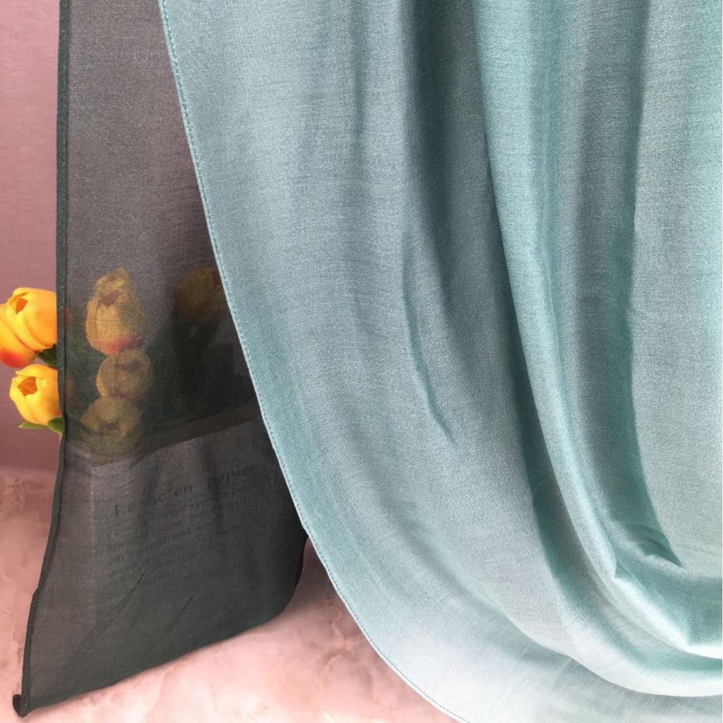 New Bamboo Gradient Modal Scarf Elegant Tie-Dye Muslim Hijab Breathable Sunscreen Headband for Women Summer Lightweight Hijab