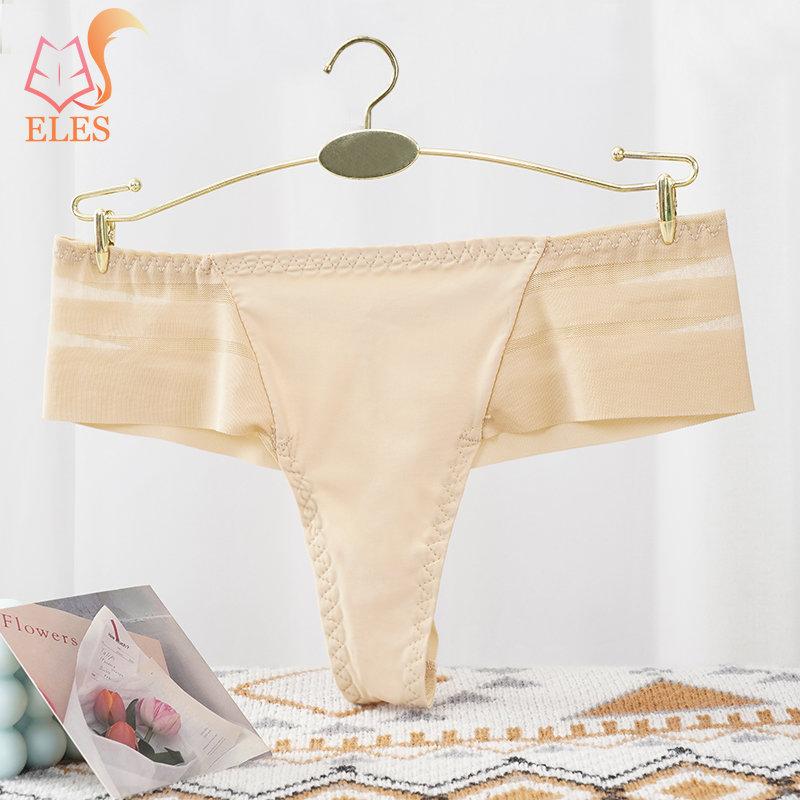 Women's Elephant Nose Thongs Panties Low Waist Mesh Hollow G-string Breathable Seamless Underwear
