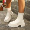 Martin Boots Women's Winter New Small Heightened Thick-soled Large-size British Style Fashion Velvet Warm Short Boots
