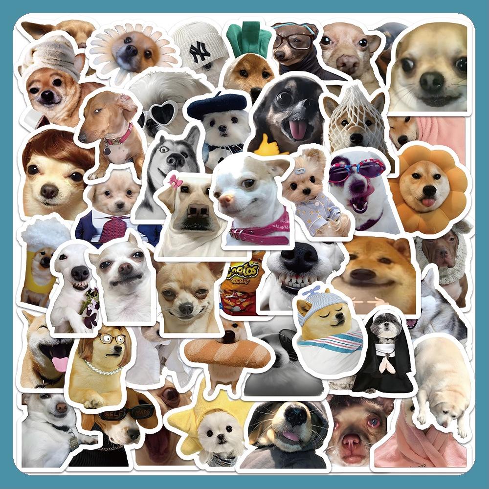 60pcs Emoji Dog Waterproof Graffiti Stickers Notebook Water Bottles Cases Phone