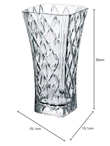 Toyo Sasaki Glass Ваза для цветов Garnish, Сделано в Японии, Можно мыть в посудомоечной машине, P-26468-JAN, Прозрачный, 15.7 x 15.7 x 30.8 см