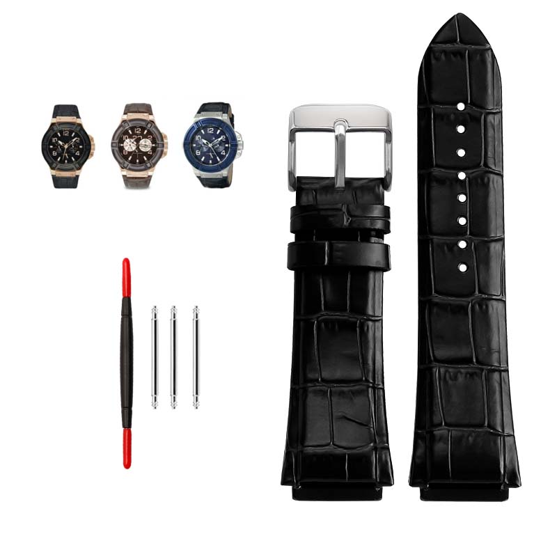 Genuine Cow Leather Strap for Guess W0247G3 W0040G7/0040G3 Watchband Lug End Bracelet 22mm Blue Black Brown Bands