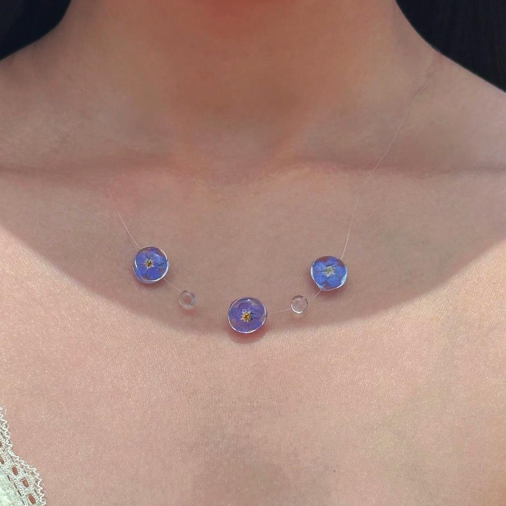 Ins Симуляция Капли Воды Прозрачная Роса Серия Ожерелий Ручной работы Клеевые Капли Модные Украшения Женские Нишевые Подарки Друзьям