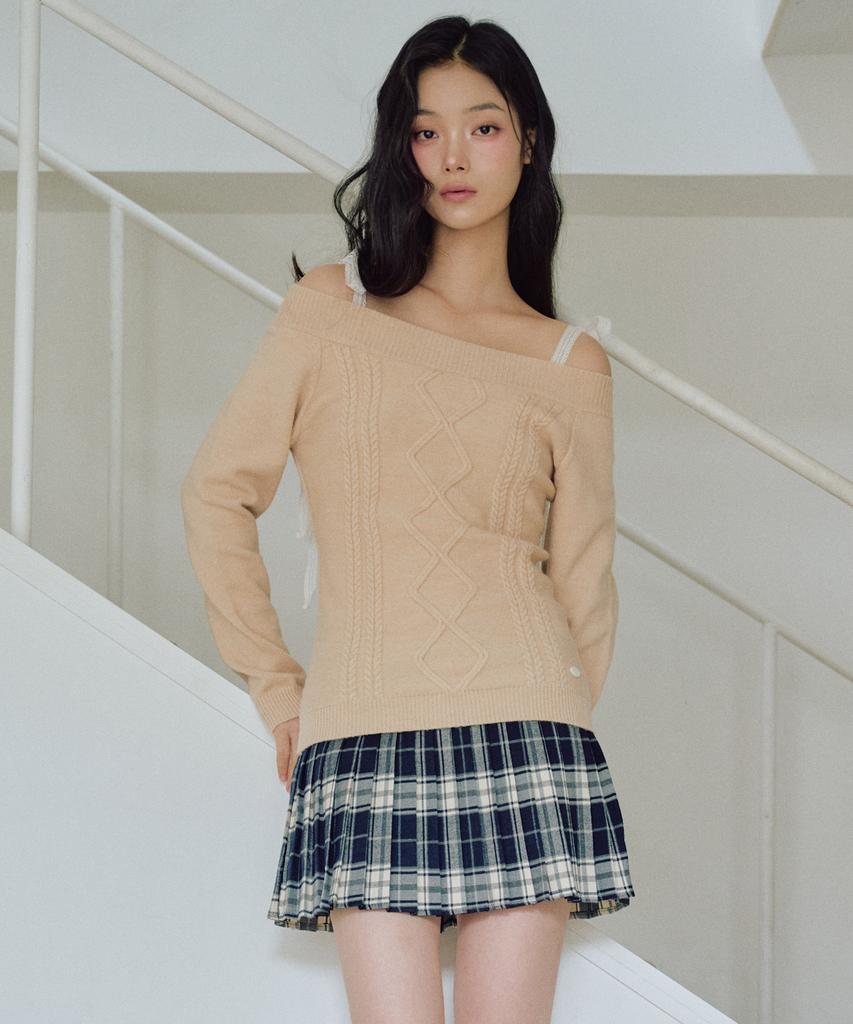 ZEROPLANET Rudy Off-Shoulder Knit [Caramel]