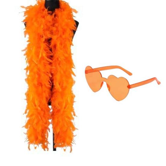 Боа из перьев индейки Пушистый боа шарф с безободковыми солнцезащитными очками в форме сердца Аксессуар для костюма на Хэллоуин Рождество для женщин девушек