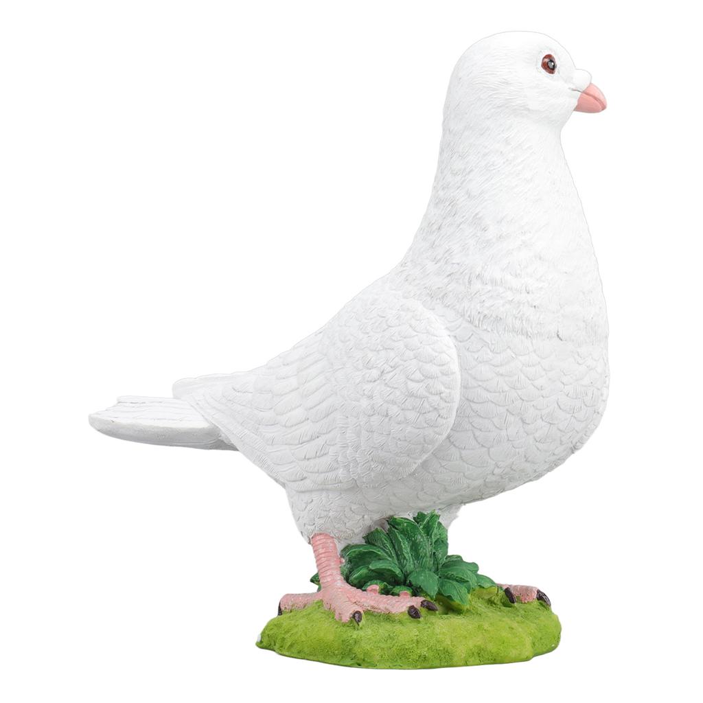 Artificial White Doves Ornament High Simulation Resin White Feather Birds Ornaments for Garden Home Decoration Head