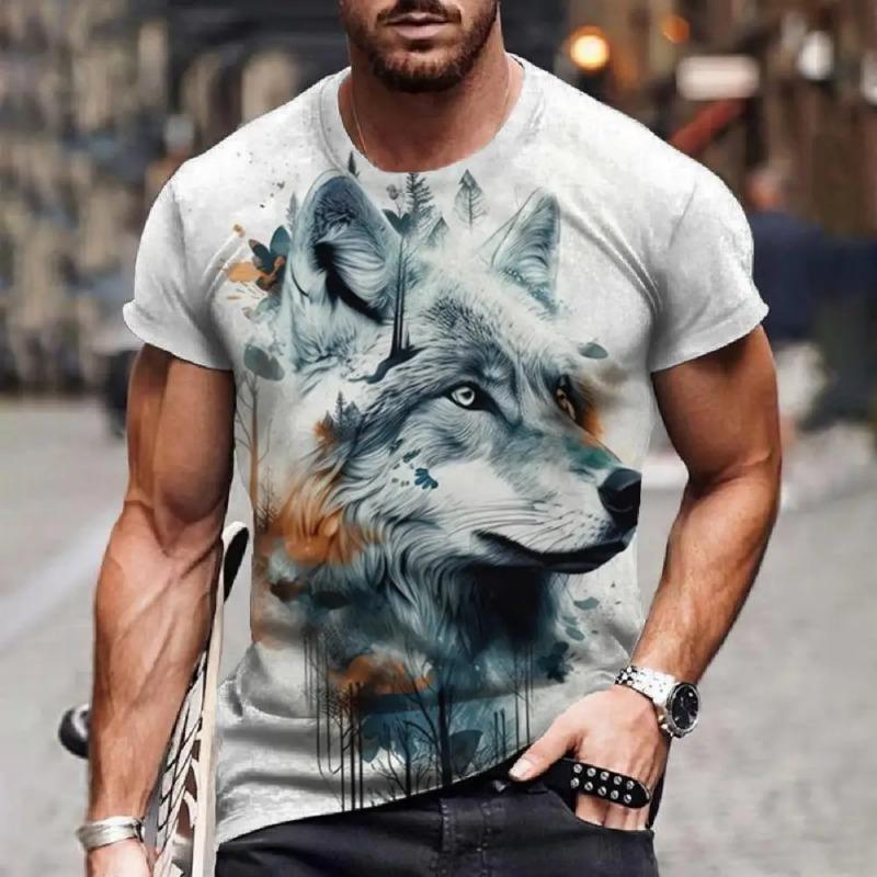 Мужская футболка с принтом в виде свирепого животного, 3D-принт, короткий рукав, мужская и женская модная повседневная спортивная рубашка, свободные быстросохнущие футболки