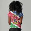 New Arrival Women's V-neck Short-sleeved Sweatshirt, Namibian Print Women's Top, Fashionable Street Style T-shirt